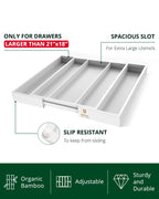 Utensil Drawer Organizer, White (5 Slots)-3