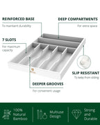 Basic Silverware Drawer Organizer, White-3