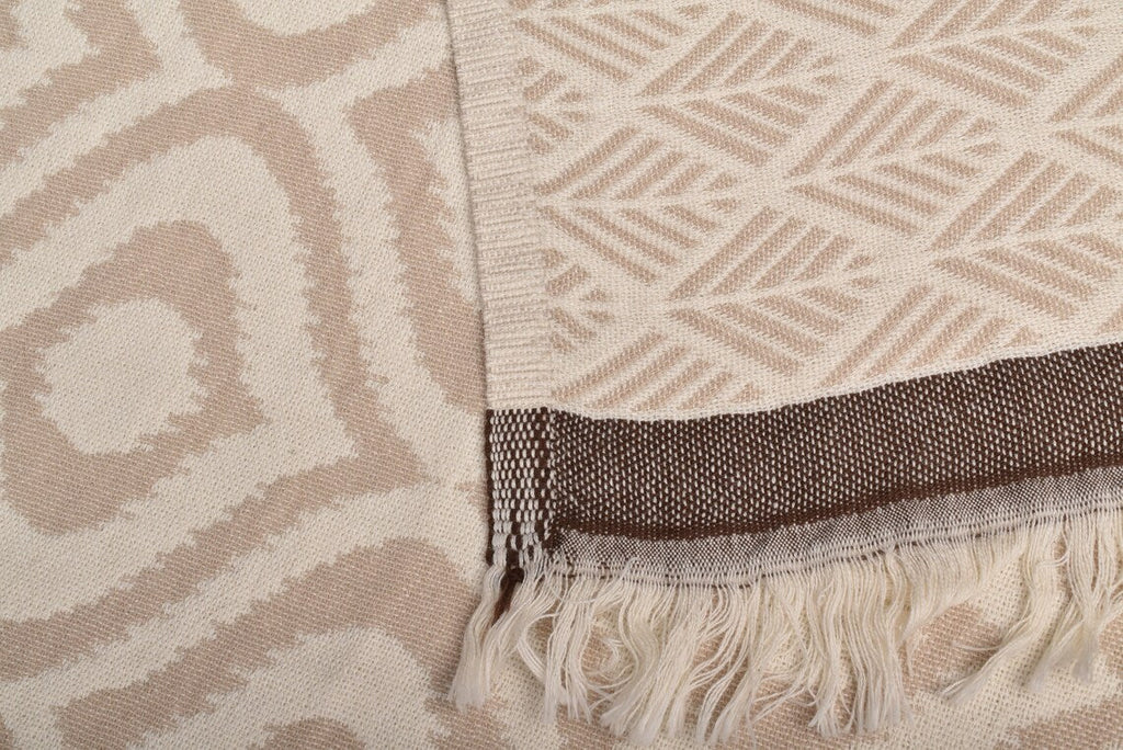 IKAT BEIGE TURKISH THROW-3
