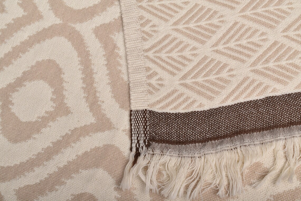 IKAT BEIGE TURKISH THROW-3