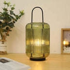 11.5''H Battery Powered Table Lamp (Amber-Green)-0