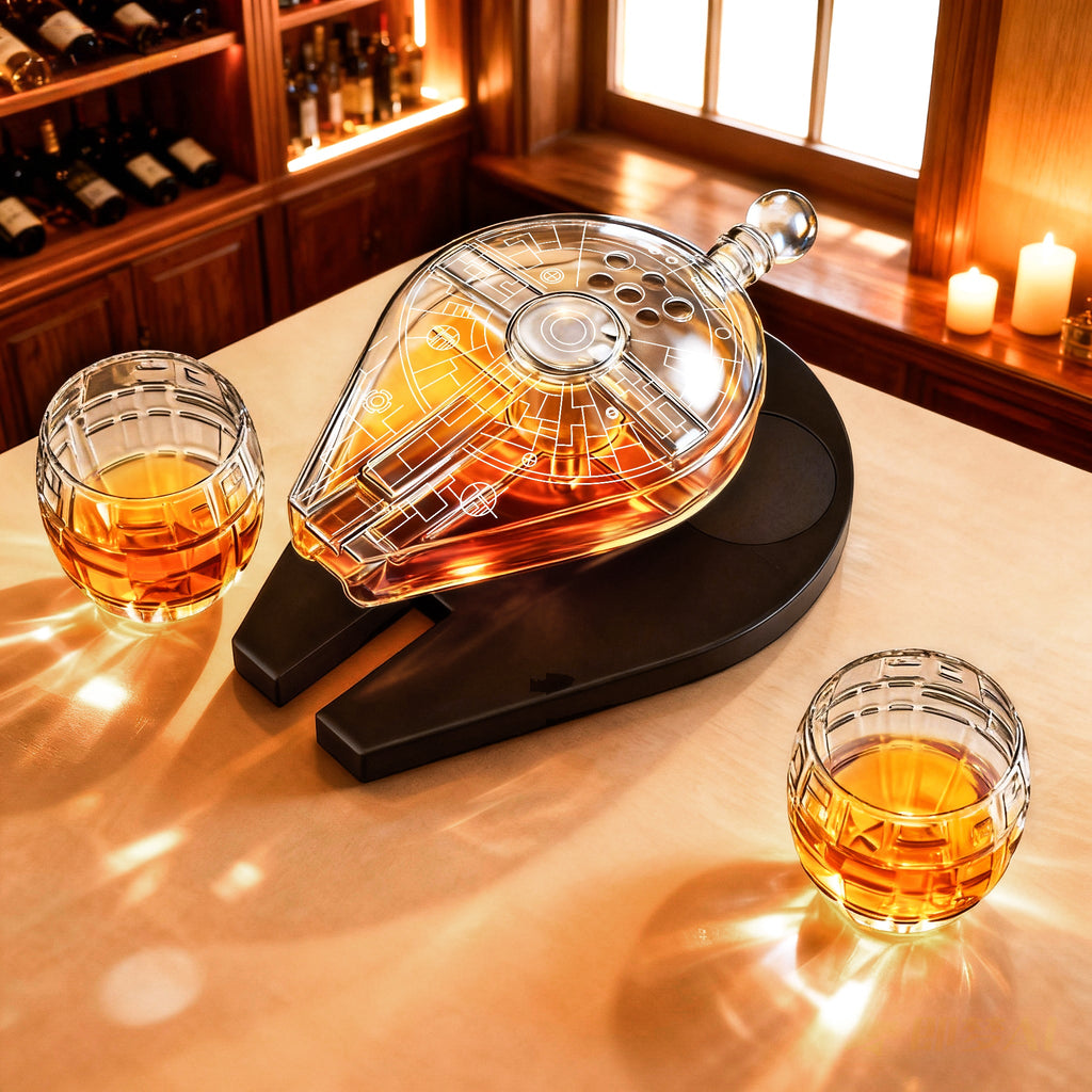 Galactic Cruiser Birthday Gifts for Men Dad, Galaxy Spaceship Whiskey Decanter Sets-3
