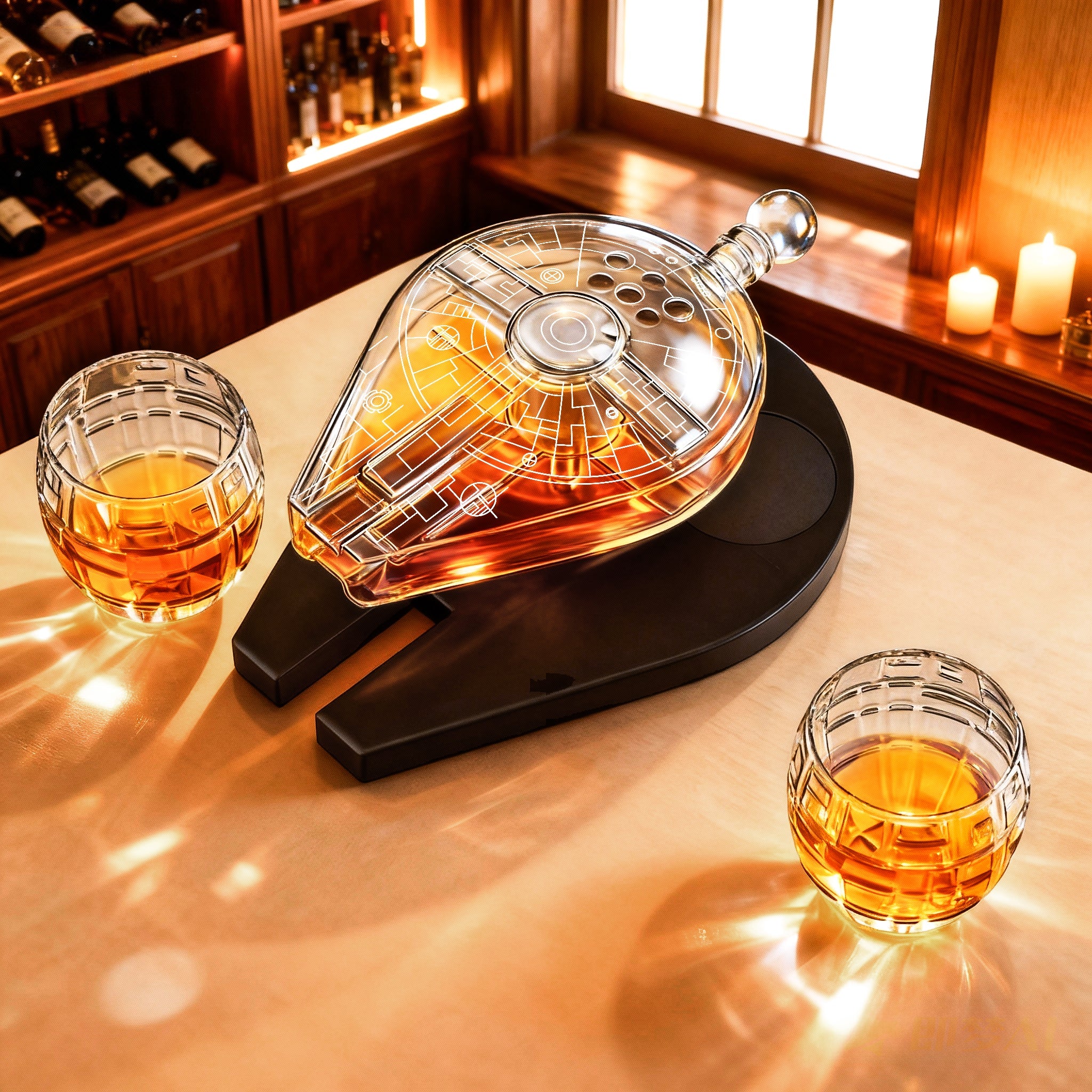 Galactic Cruiser Birthday Gifts for Men Dad, Galaxy Spaceship Whiskey Decanter Sets-3