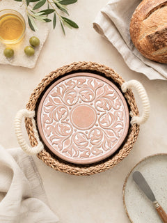 Bread Warmer & Basket - Vintage Vine Round