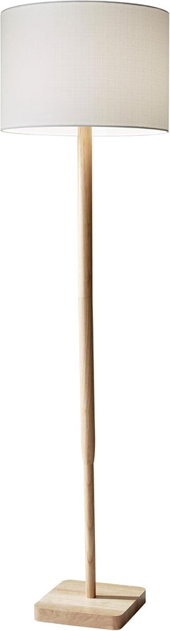 Floor Lamp Natural Rubberwood 58 Inches Three Way Tall-0