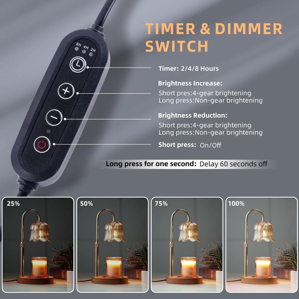Flower Shaped Ceramic Candle Warmer Lampstand Timer