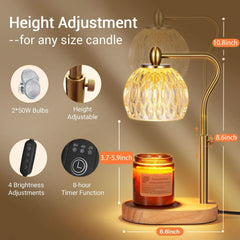 Goldtone Candle Warmer Lamp With Programmable Timer