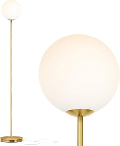 Brass Gold LED Floorstanding Luminaire Frosted Globe-0