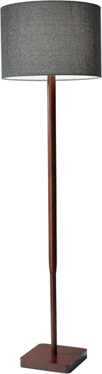 Floor Lamp Walnut Grey Shade Adjustable Fifty Eight Inch Tall-0