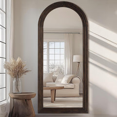 Arched Full Length Mirror Chestnut Graceful Framed-2