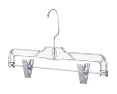 Clear Pant Hangers with Adjustable Non-Slip Clips - 100 Pack-0