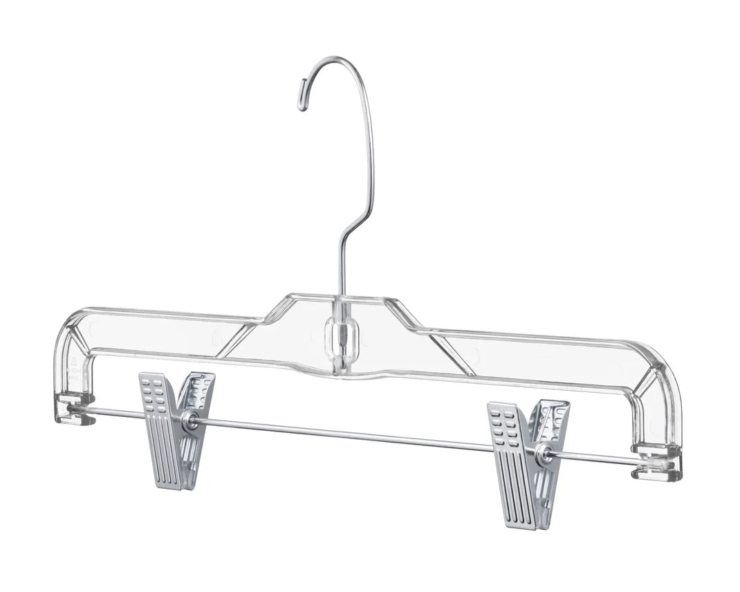 Clear Pant Hangers with Adjustable Non-Slip Clips - 100 Pack-0