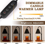 Black Candle Warmer Lamp Featuring Programmable Timer