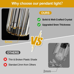 Brushed Gold Crystal Pendant Lights Kitchen Island-1