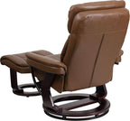 Leathersoft Recliner With Ottoman Palimino Swivel-3