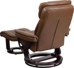 Leathersoft Recliner With Ottoman Palimino Swivel-3