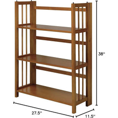 Chestnut Three Shelf Stackable Bookcase Solid Wood-2