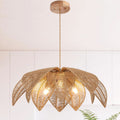 Handwoven Rattan Chandelier 24 Inch Pendant Light Fixture-0