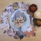 Set of 4 Waterproof Premium Placemats Thanksgiving Maple Flower Wreath-4