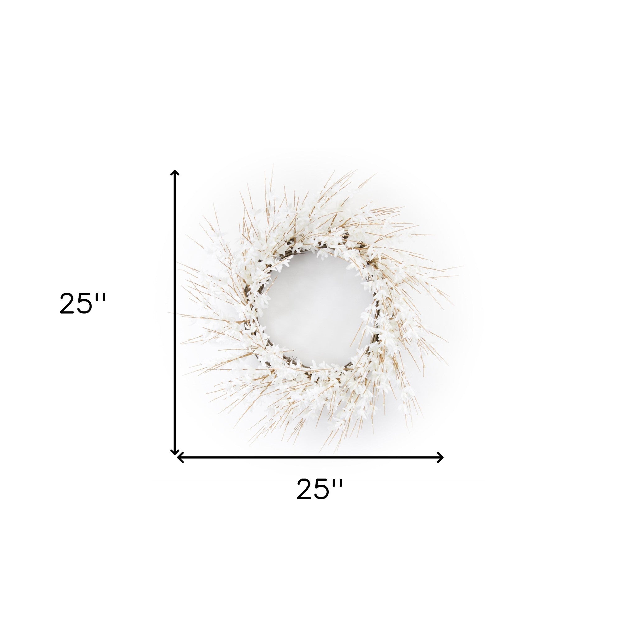 25" White Mixed Assortment Artificial Wreath-3