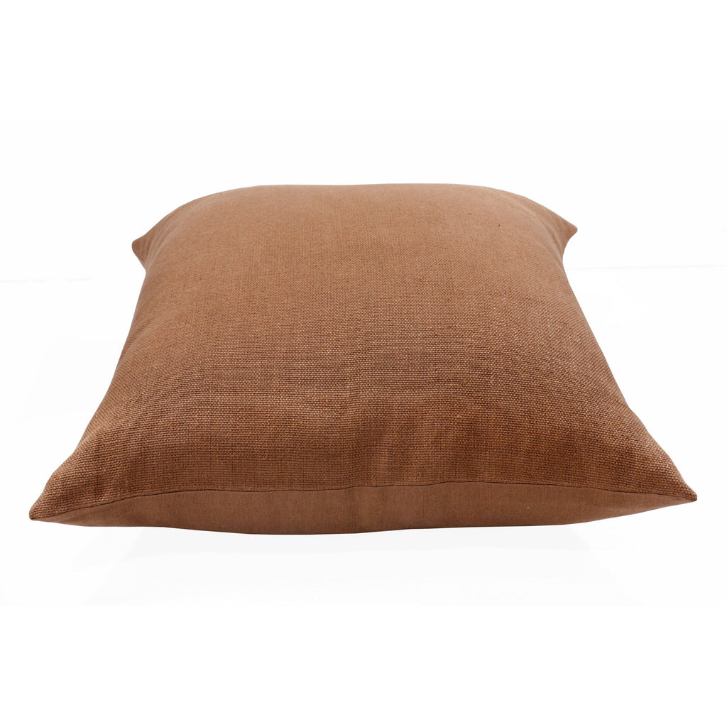 20" Brown Linen Throw Pillow-3