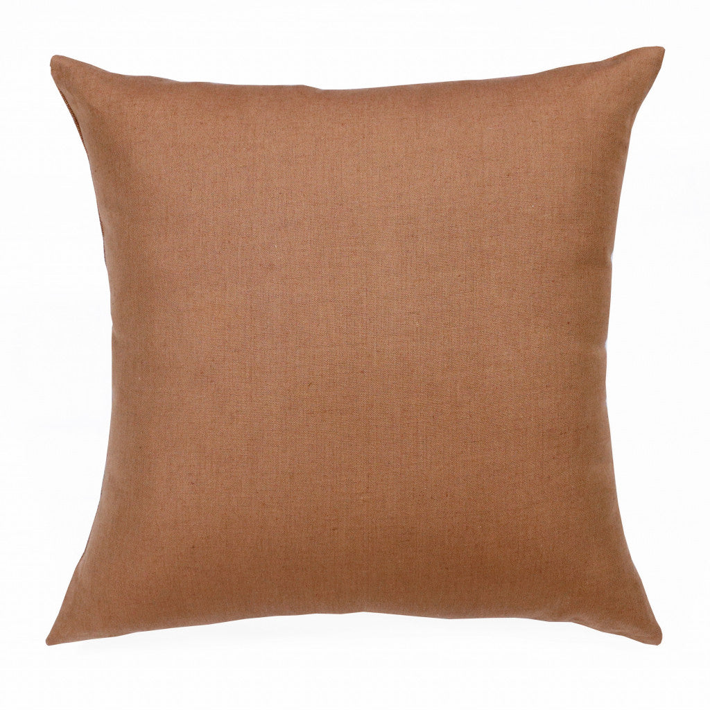 20" Brown Linen Throw Pillow-4