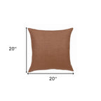 20" Brown Linen Throw Pillow-6