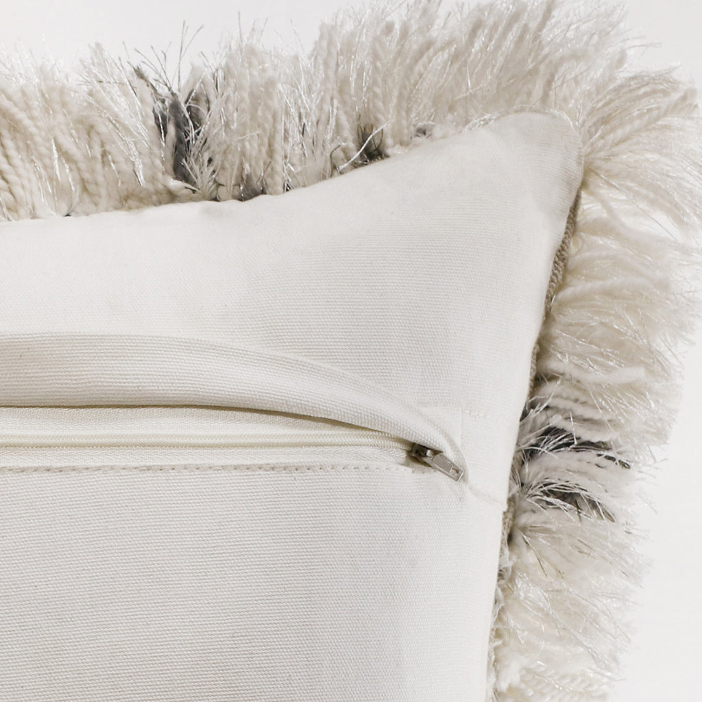 20" Black And White Fabric Geometric Throw Pillow-6