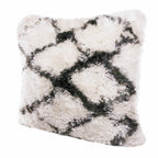 20" Black And White Fabric Geometric Throw Pillow-3