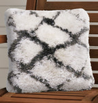20" Black And White Fabric Geometric Throw Pillow-7