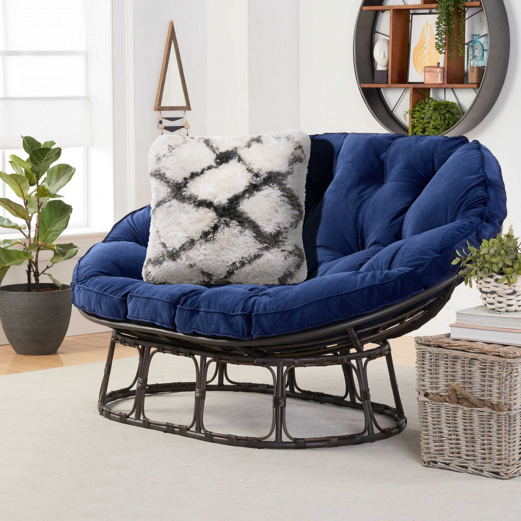 20" Black And White Fabric Geometric Throw Pillow-8