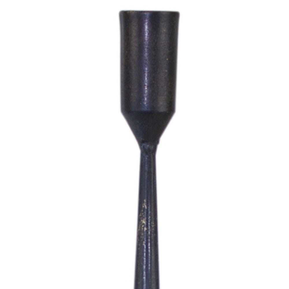 Set of Two Black Distressed Metal Tabletop Taper Candle Holders-4