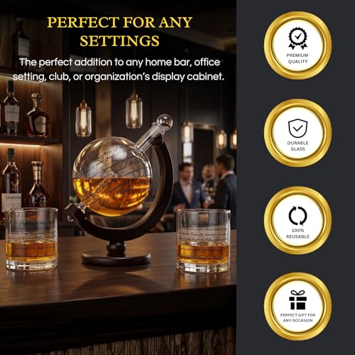 Lady Justice Law U.S. Constitution Whiskey & Wine Decanter Set - 850ml-3