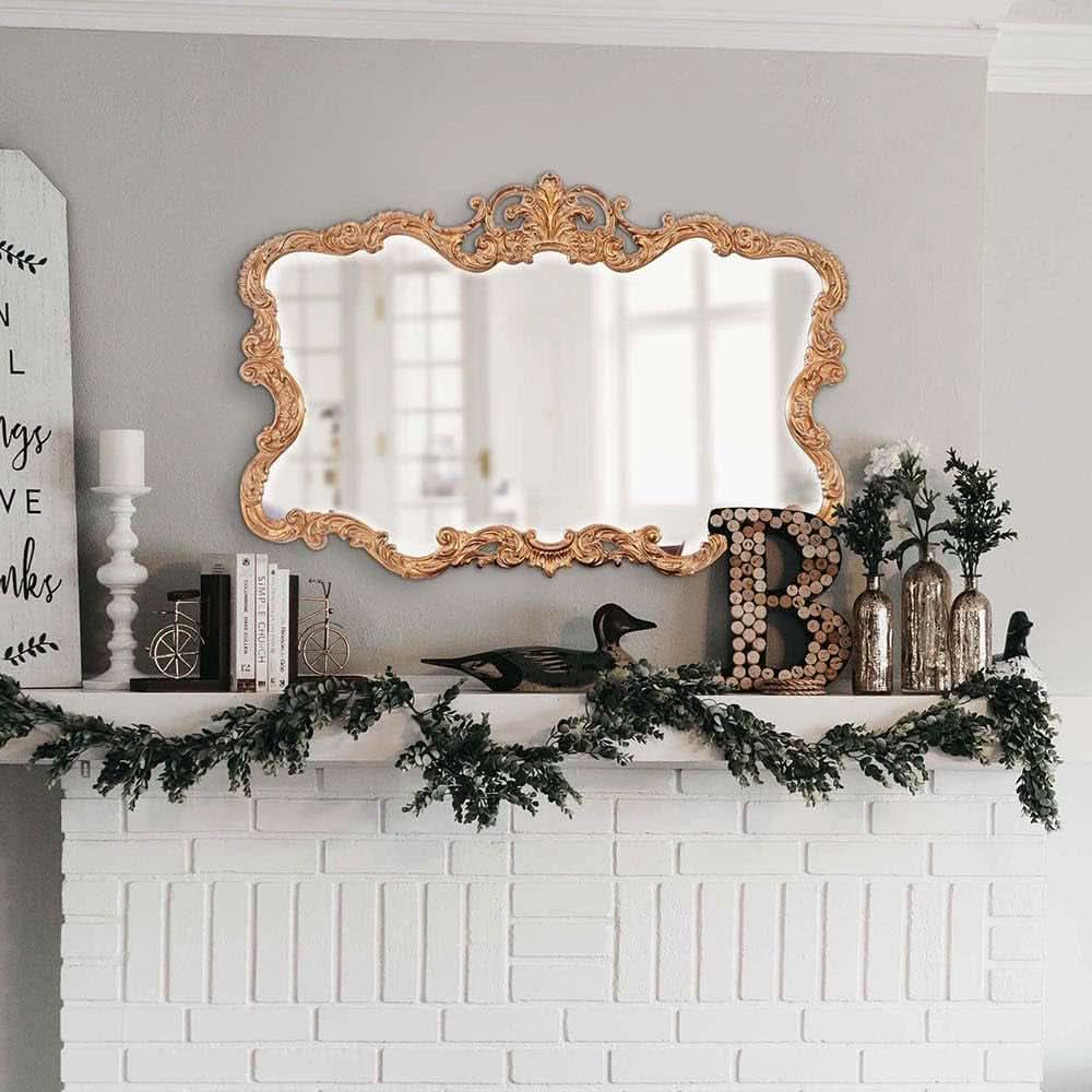 Antiqued Talida 27 X 38 Inch Gold Leaf Wall Mirror-1