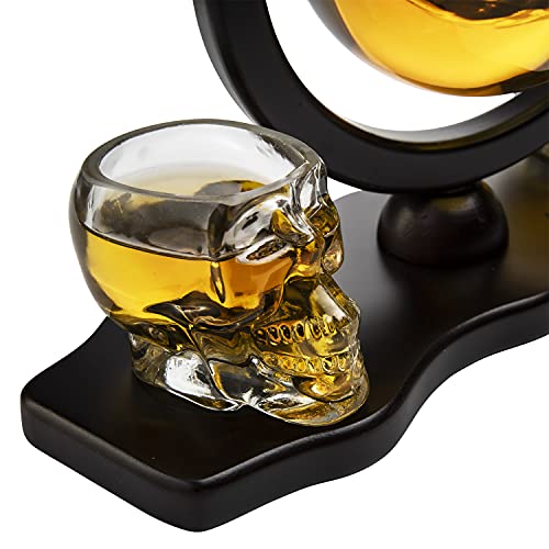 Skull Skeleton Wine & Whiskey Globe Decanter Set - 850 mL-2