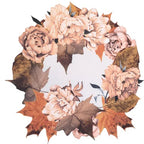 Set of 4 Waterproof Premium Placemats Thanksgiving Maple Flower Wreath-0