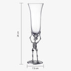 Stemmed Skeleton Champagne Flute Glass | Set of 2 | 7.5oz
