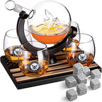 U.S. Navy Globe Whiskey Decanter Set with 4 Liquor Glasses-0