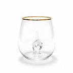 Savant Middle Finger Stemless Wine Glass – Funny Novelty Gift Drinkware-0