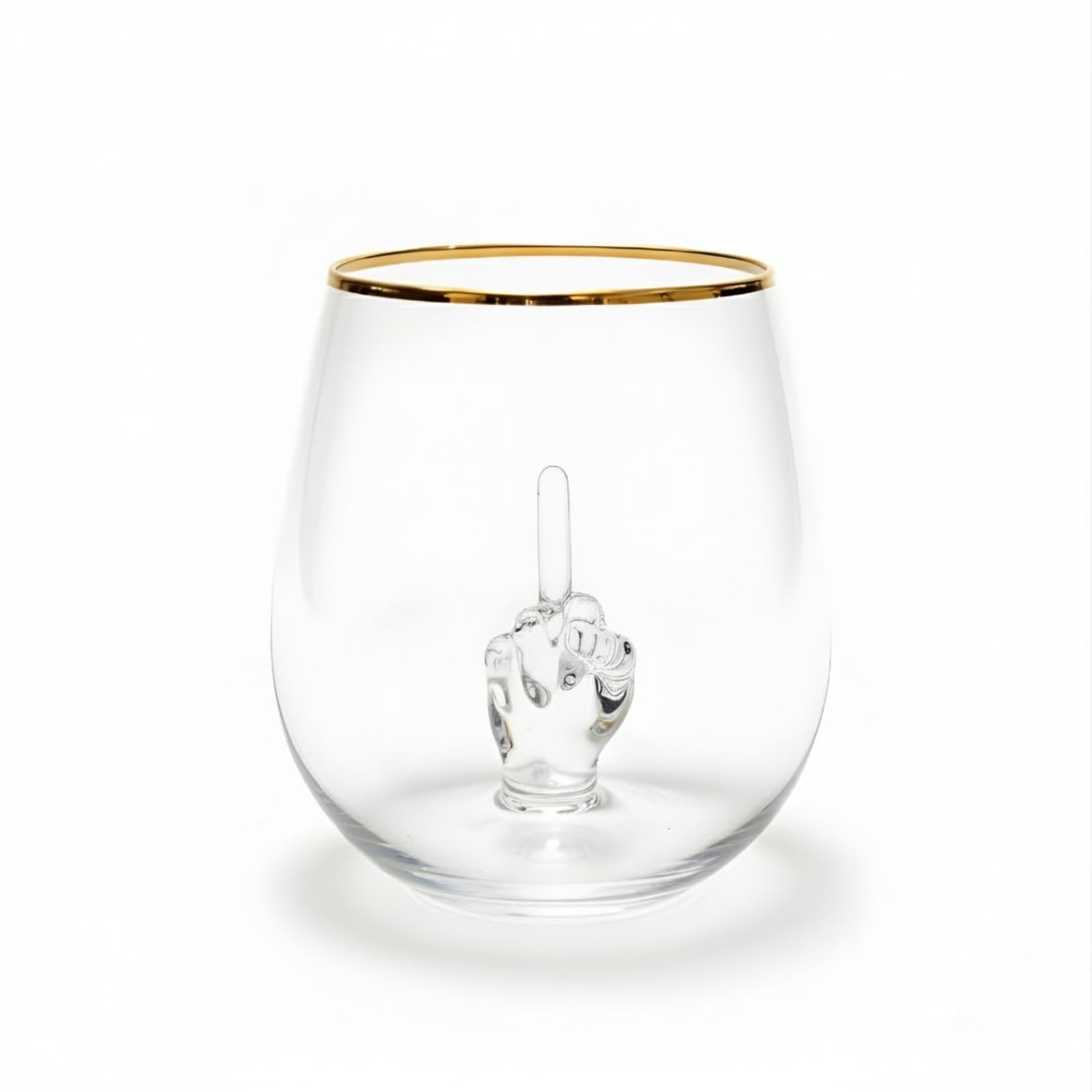 Savant Middle Finger Stemless Wine Glass – Funny Novelty Gift Drinkware-0