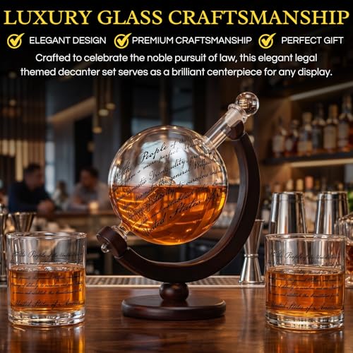 Lady Justice Law U.S. Constitution Whiskey & Wine Decanter Set - 850ml-2