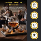 U.S. Navy Globe Whiskey Decanter Set with 4 Liquor Glasses-3