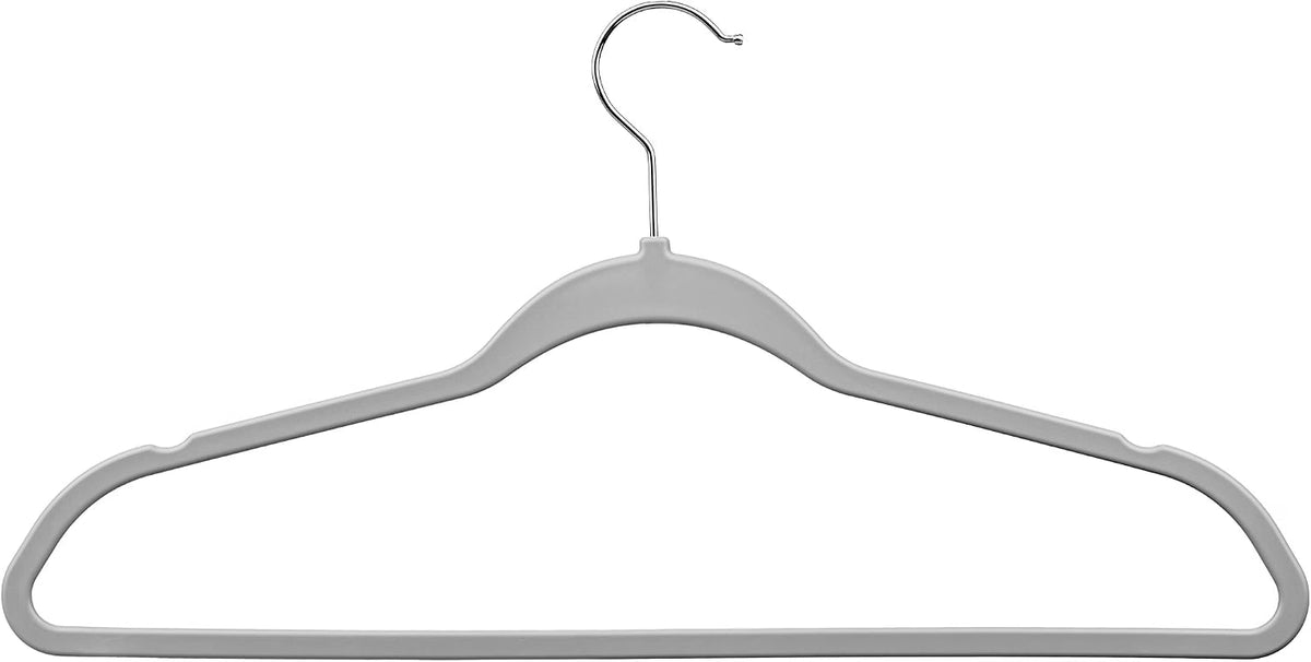 Gray Non Velvet Plastic Hanger for Closet, 50 Pack-1