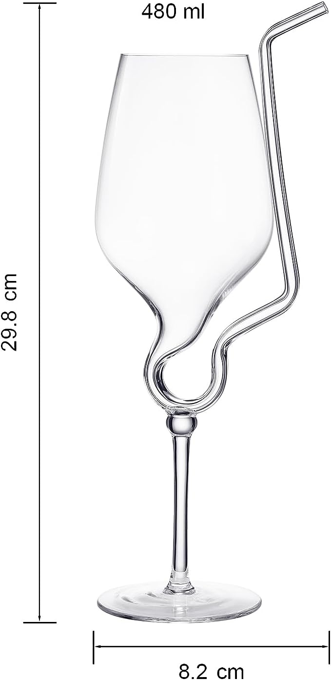 Straw Wine Glass, Spiral Vampire Wine Glass | 16oz-3