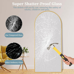 Full Length Floor Mirror 71x28 Inches Gold Aluminum Frame-3