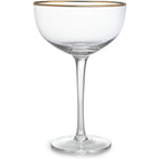 Vintage Crystal Champagne Coupe Gold Rim Glasses | Set of 4 | 7 oz-4