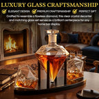 Diamond Whiskey Decanter - 2 Diamond Glasses (750 ML DECANTER)-2