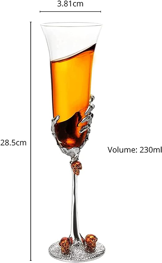The Wine Savant Stemmed Single Skeleton Glasses Single Glass 7oz-2