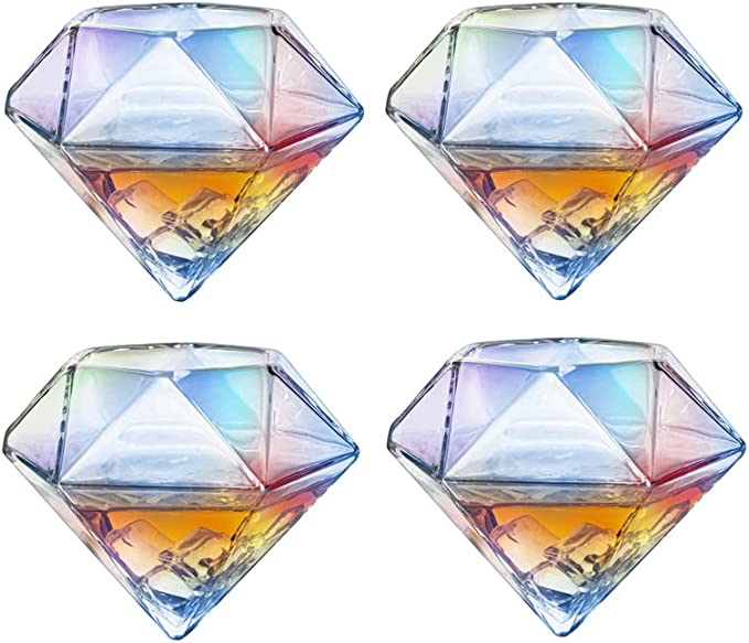 Diamond Iridescent Whiskey and Wine Decanter, 750ml-4