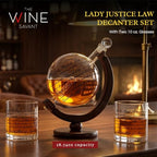 Lady Justice Law U.S. Constitution Whiskey & Wine Decanter Set - 850ml-1